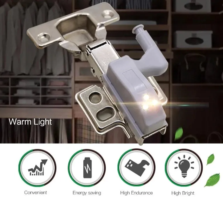 10pcs LED Inner Hinge Lamp Under Cabinet Lights Universal Wardrobe Cupboard Sensor Lights for Bedroom Kitchen Closet Night Lamp