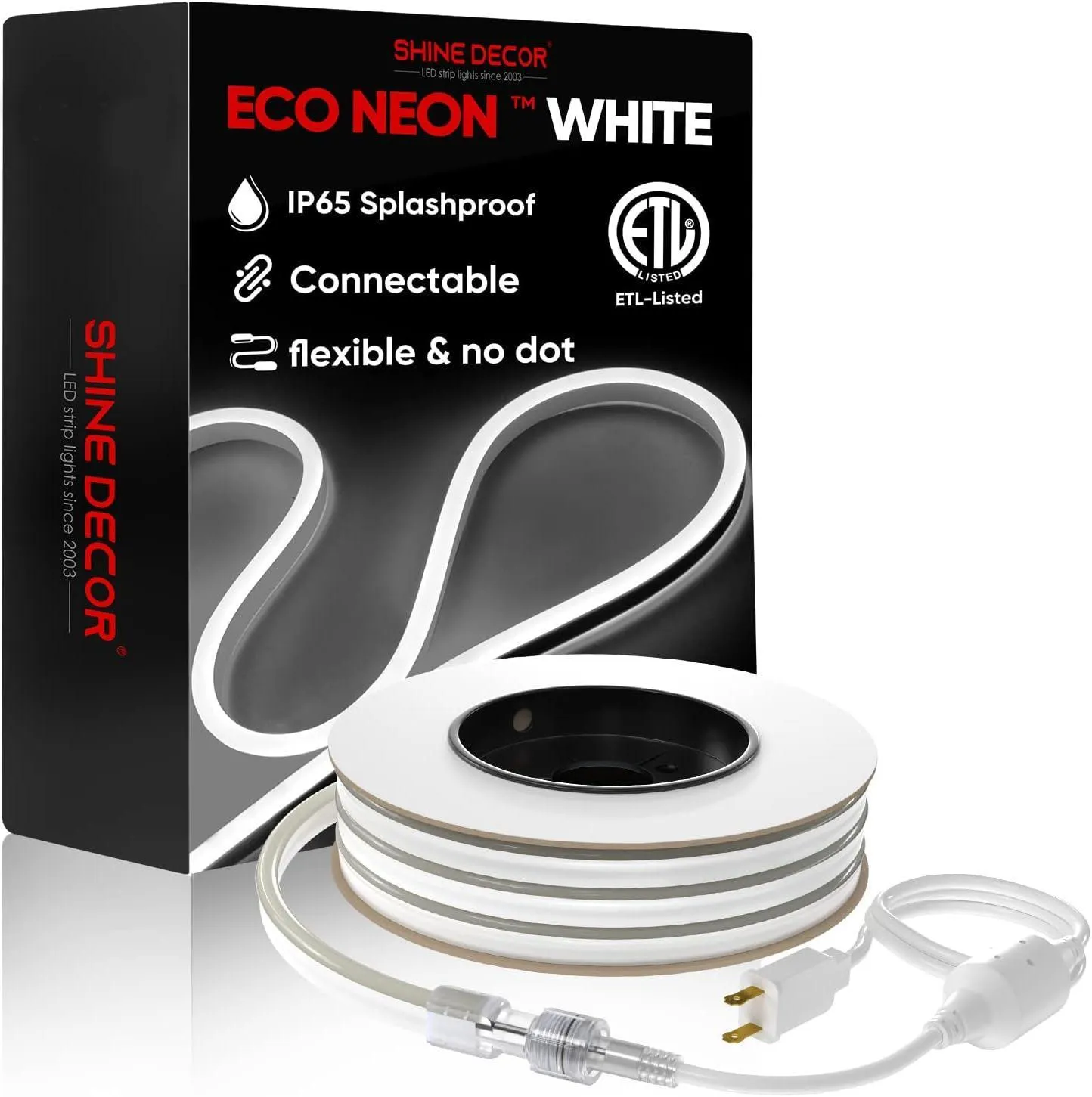 110V Eco LED Neon Rope Light Daylight White 4500K Energy Efficient 189Lumens/M