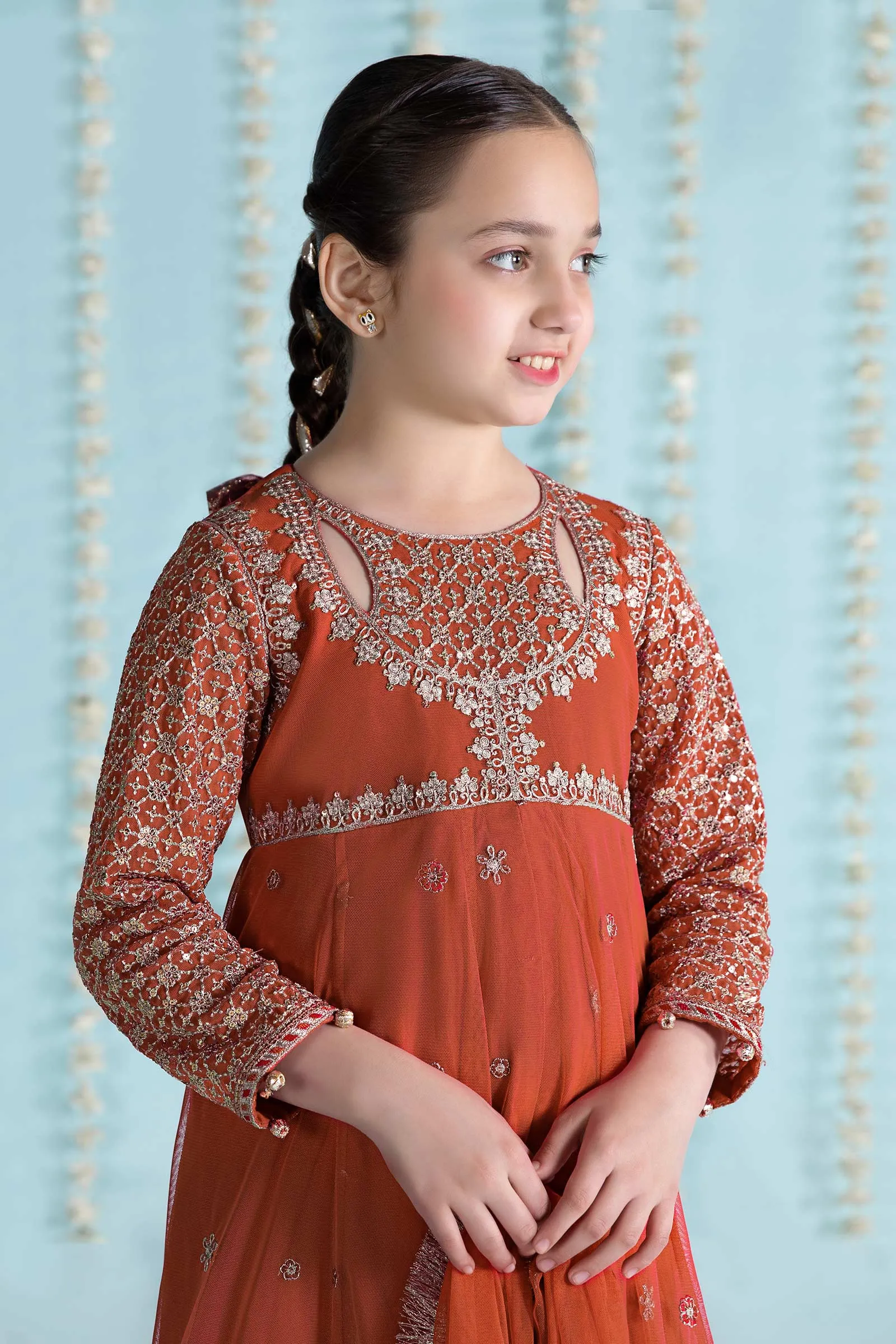 3 Piece Embroidered Net Suit | MKS-EA24-02