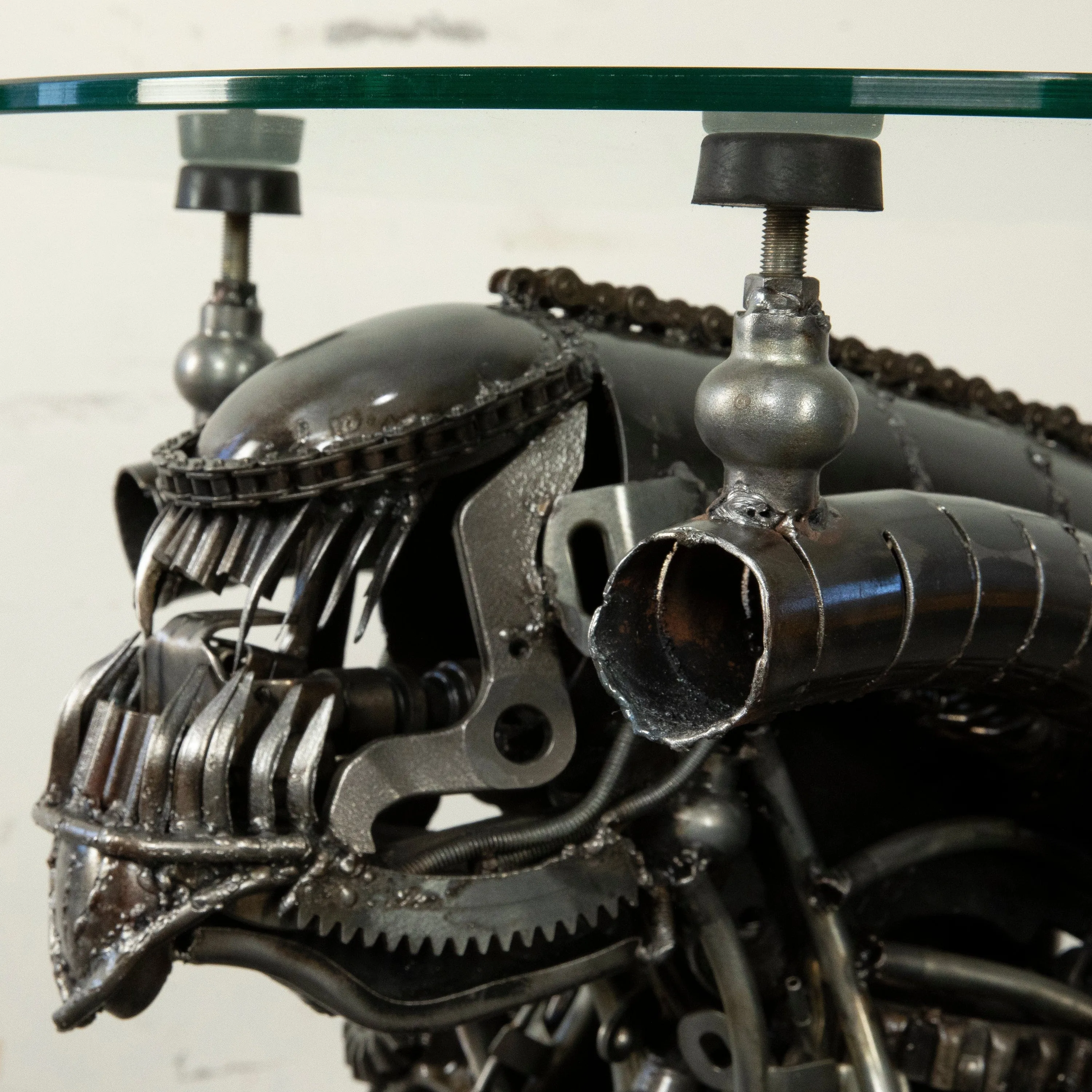 36" Alien Inspired Recycled Metal Sculpture Table