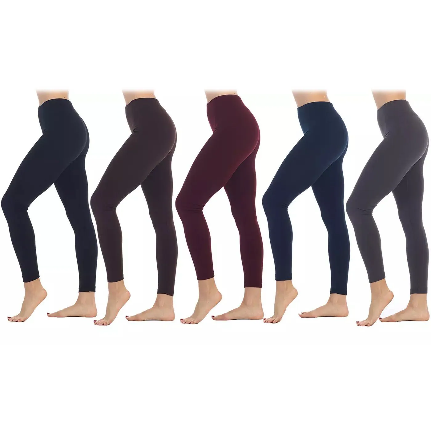 5-Pack: Women's Premium Fleece-Lined Leggings