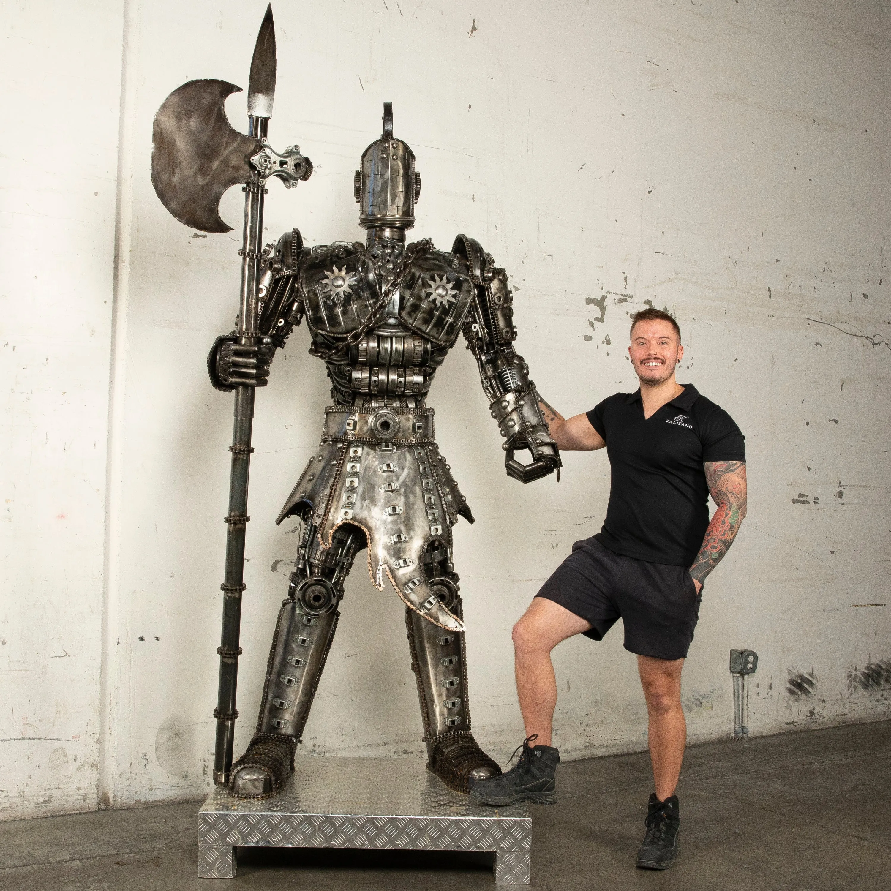 79" Knight Inspired Recycled Metal Art Sculpture