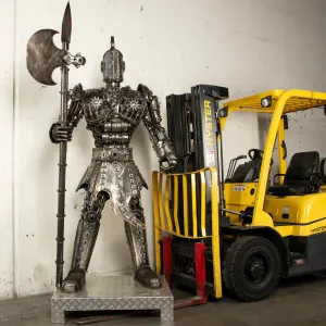 79" Knight Inspired Recycled Metal Art Sculpture