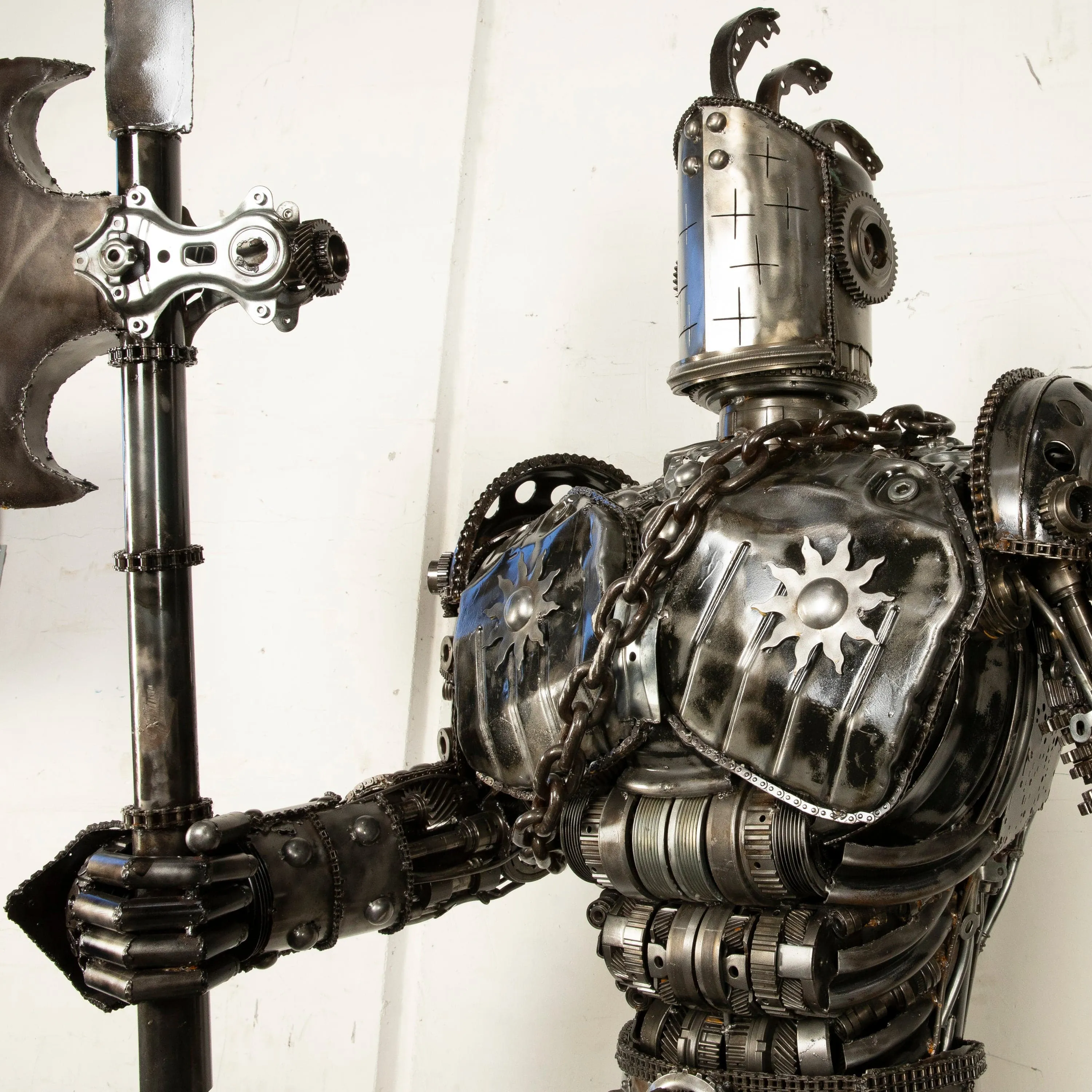 79" Knight Inspired Recycled Metal Art Sculpture