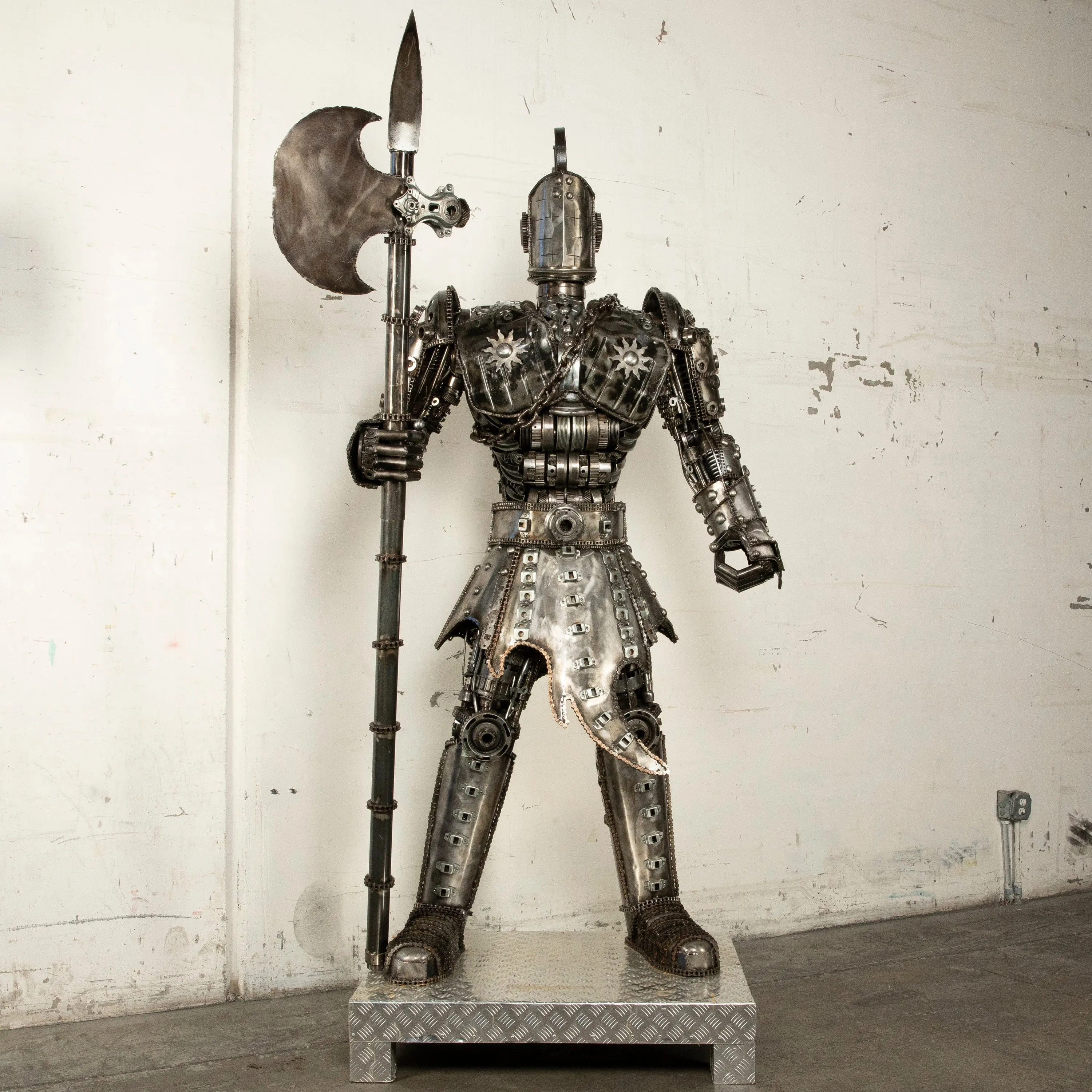 79" Knight Inspired Recycled Metal Art Sculpture