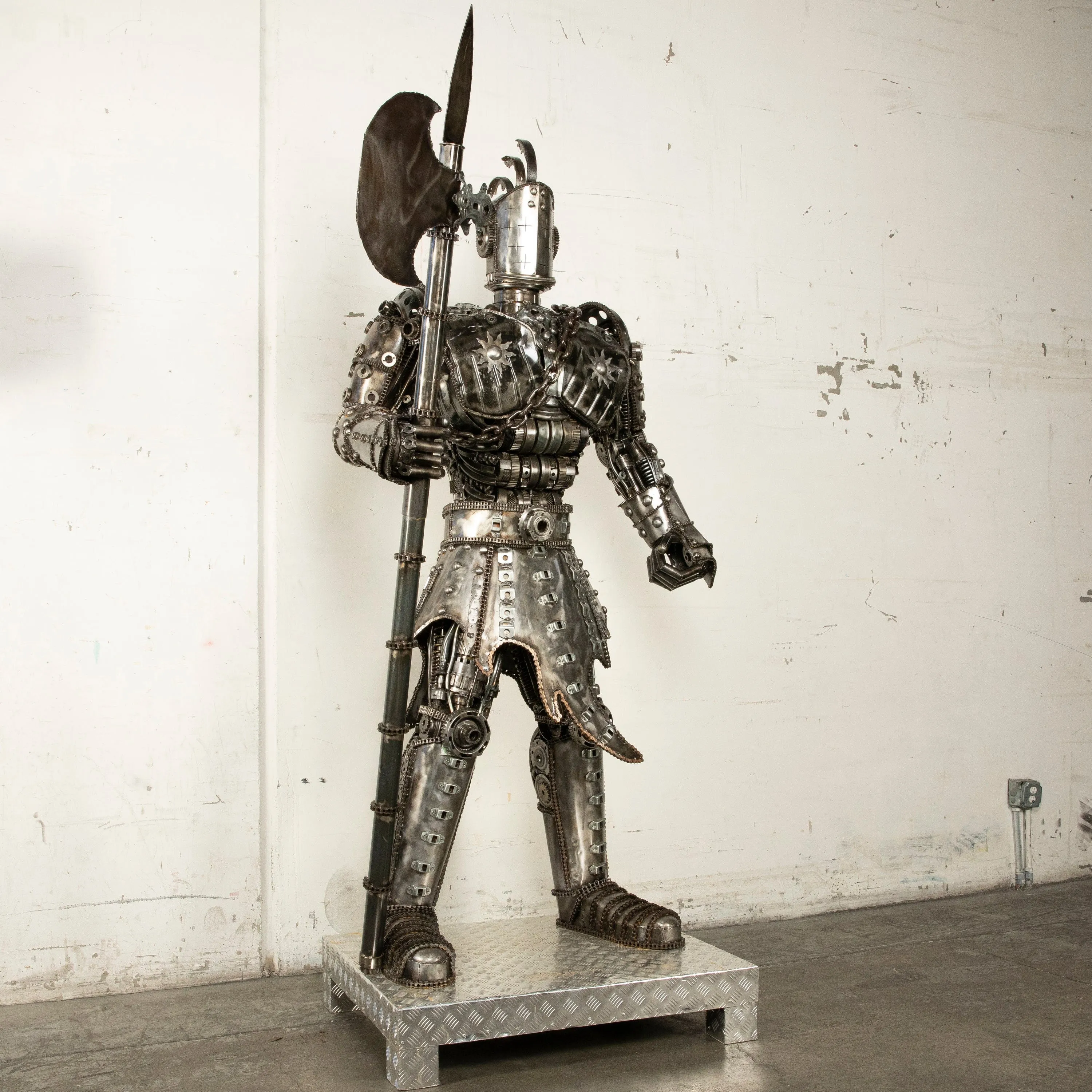 79" Knight Inspired Recycled Metal Art Sculpture