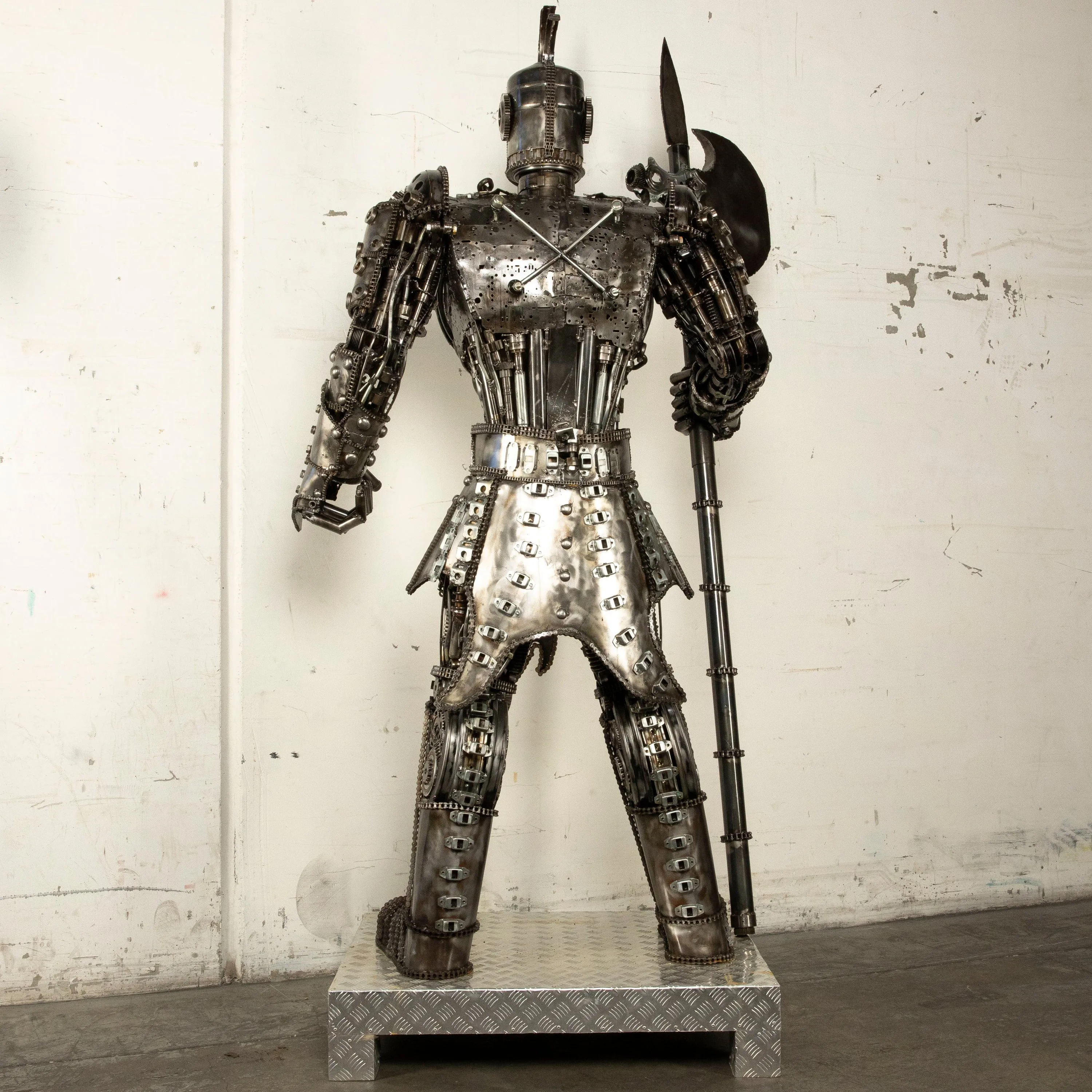 79" Knight Inspired Recycled Metal Art Sculpture