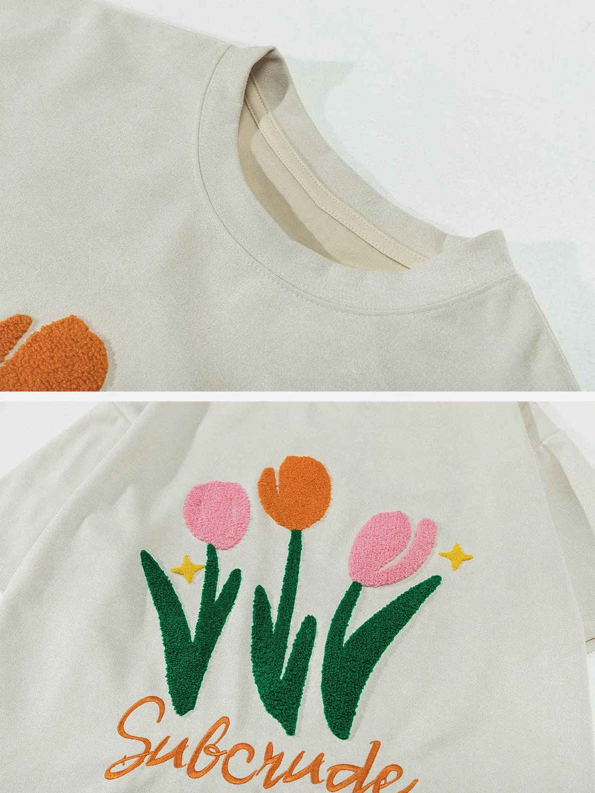 AlanBalen® - Flowers Flocking Print Tee