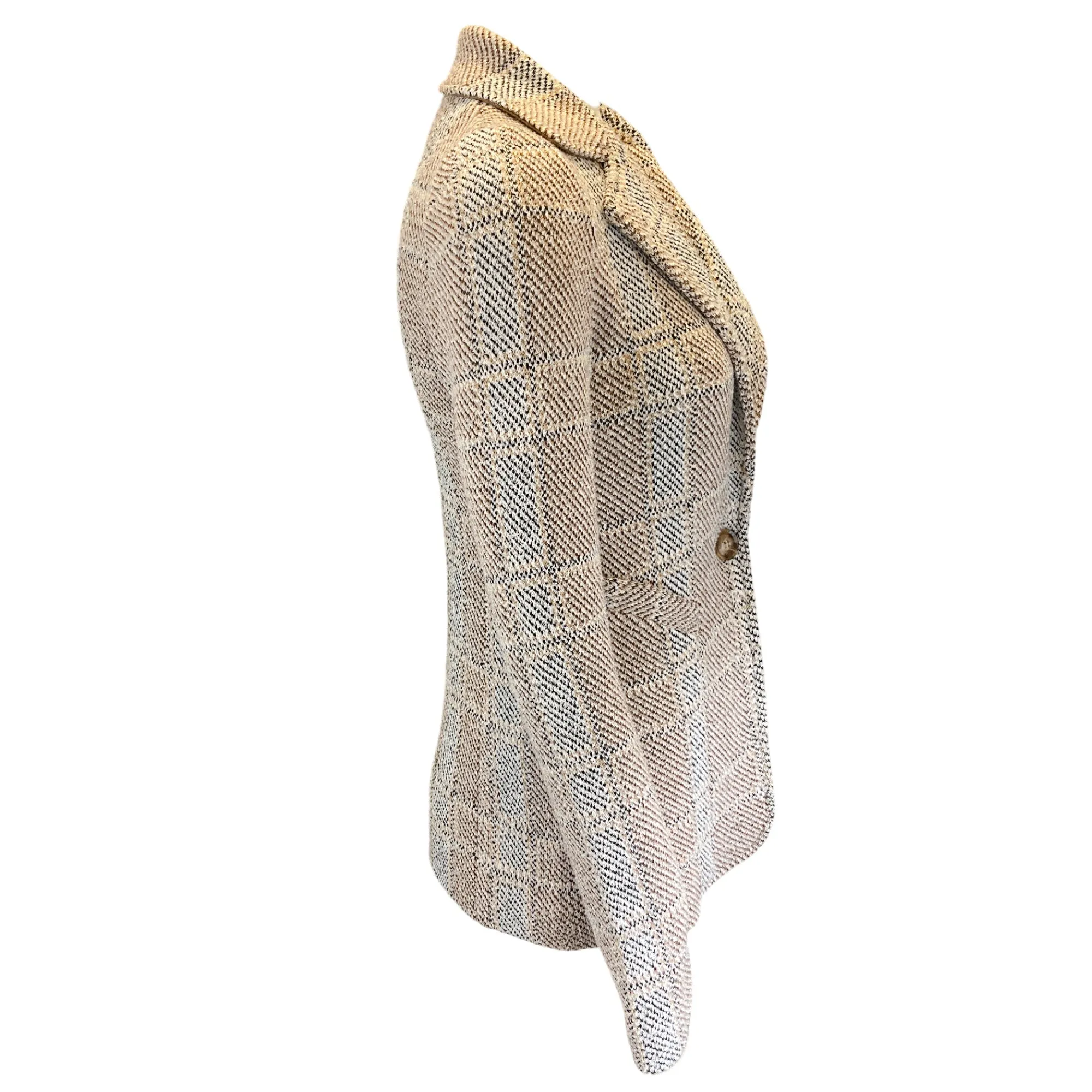 Amina Rubinacci Tan Multi Wool Knit Jacket