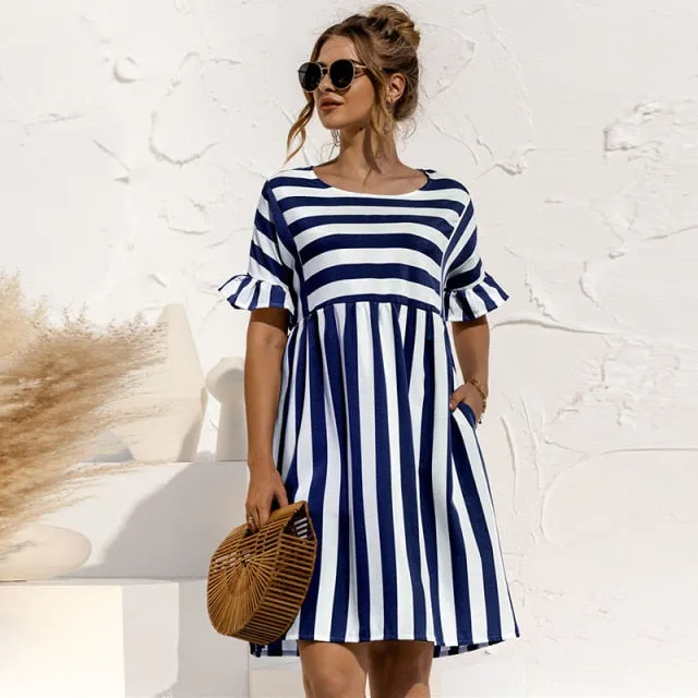 Amy Fashion - Elegant A Line Patchwork Beach Party Female Dress