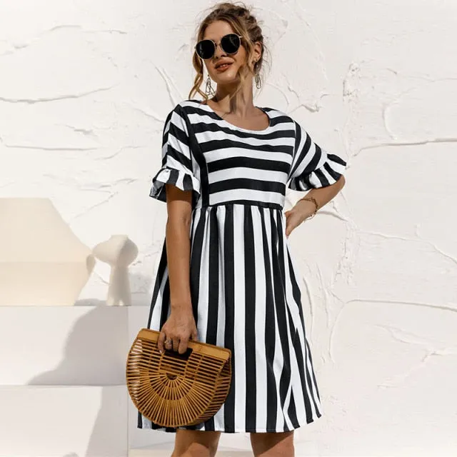 Amy Fashion - Elegant A Line Patchwork Beach Party Female Dress