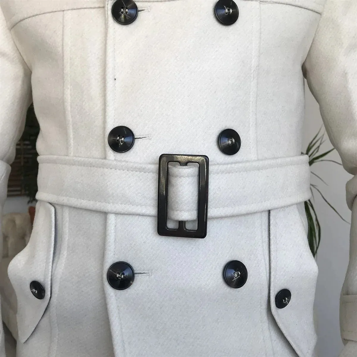 Arctic Biege Double Breasted Coat by ITALIAN VEGA®