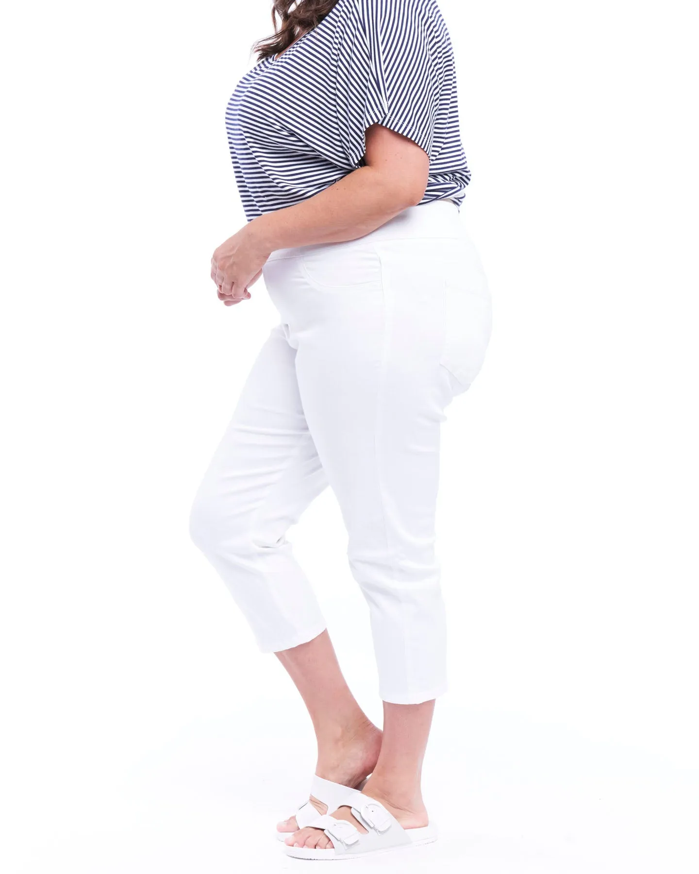 Betty Basics Masie Capri Jean White