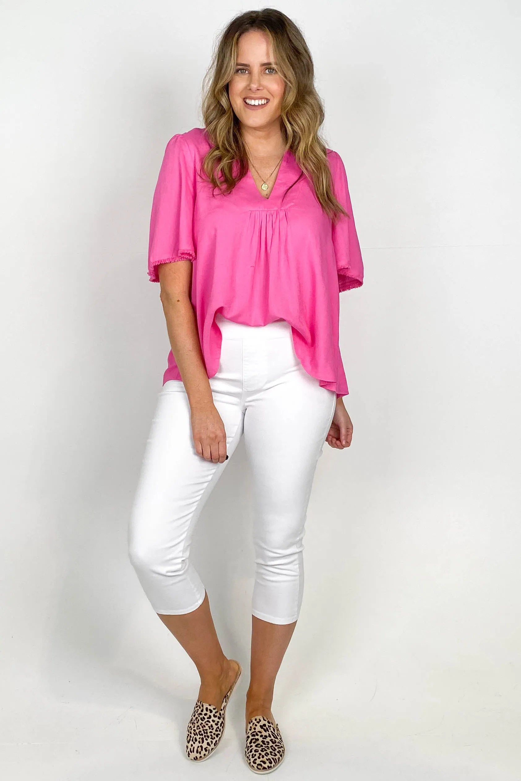 Betty Basics Masie Capri Jean White