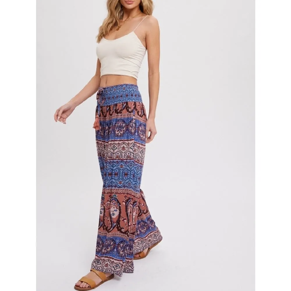 Boho Smocked Wide Leg Pants