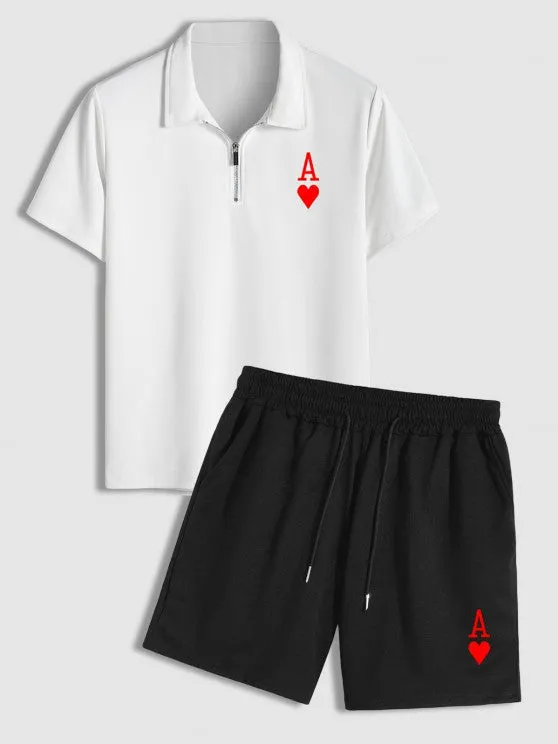 Card A Printed T Shirt And Shorts Set