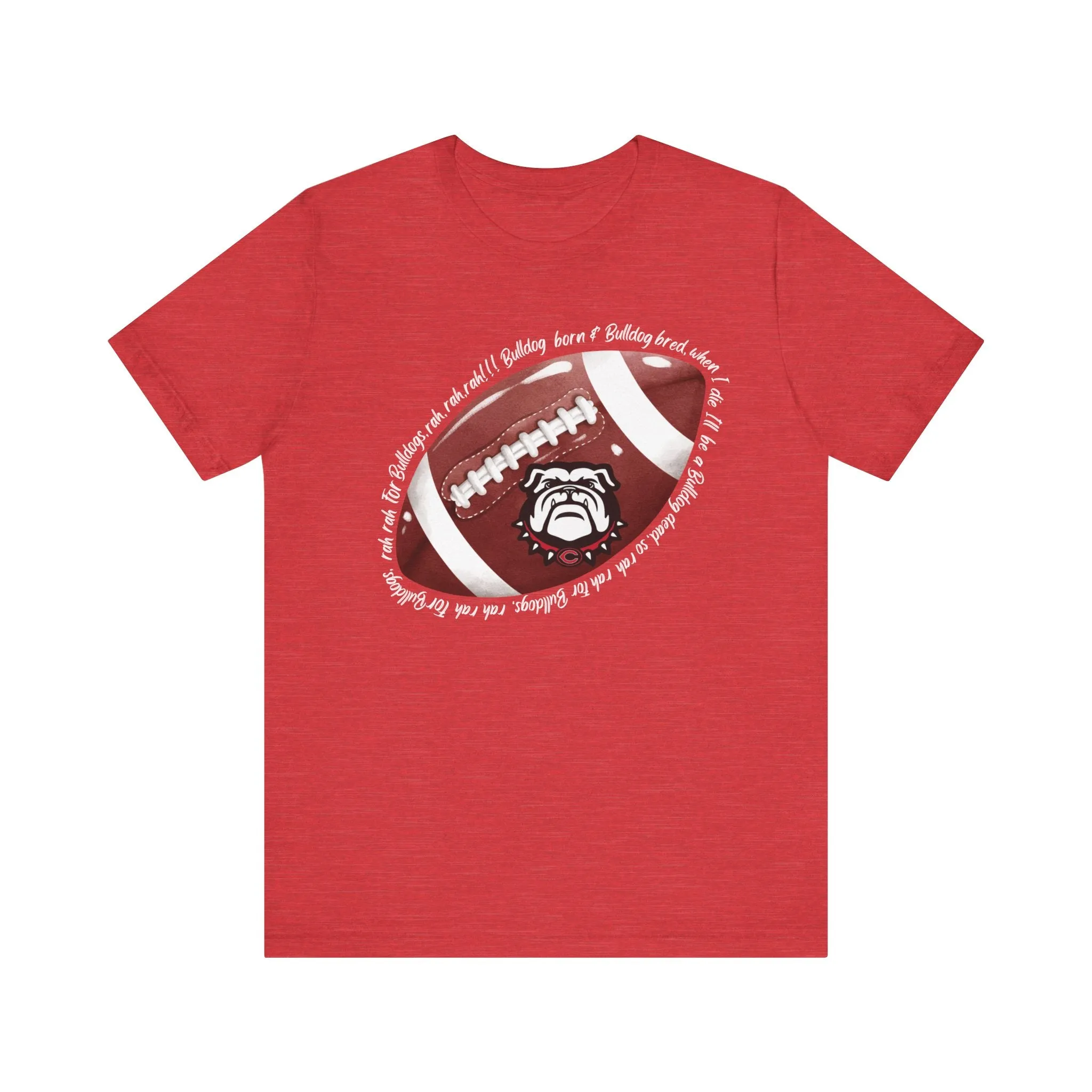 Cedartown Bulldog Born and Bred Football Unisex Jersey Short Sleeve Tee