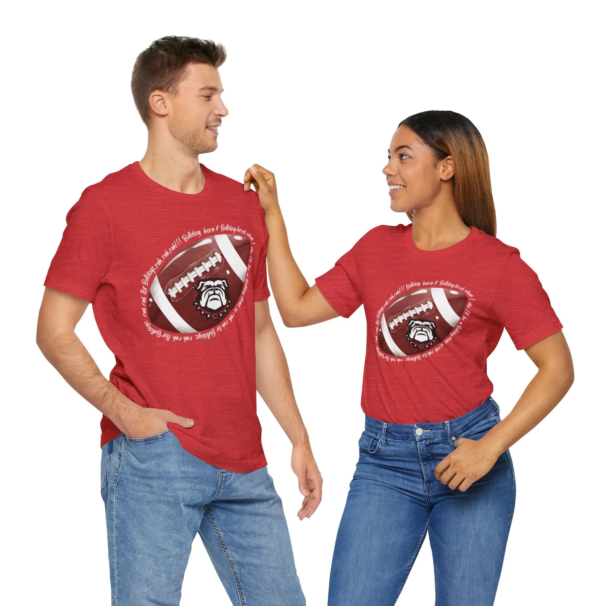 Cedartown Bulldog Born and Bred Football Unisex Jersey Short Sleeve Tee