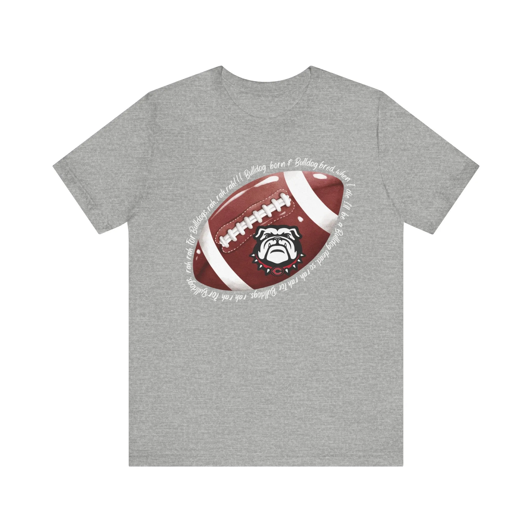 Cedartown Bulldog Born and Bred Football Unisex Jersey Short Sleeve Tee