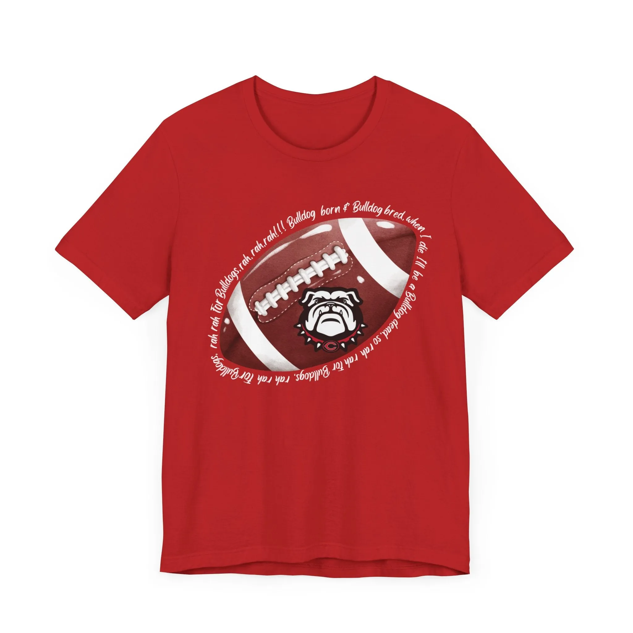 Cedartown Bulldog Born and Bred Football Unisex Jersey Short Sleeve Tee