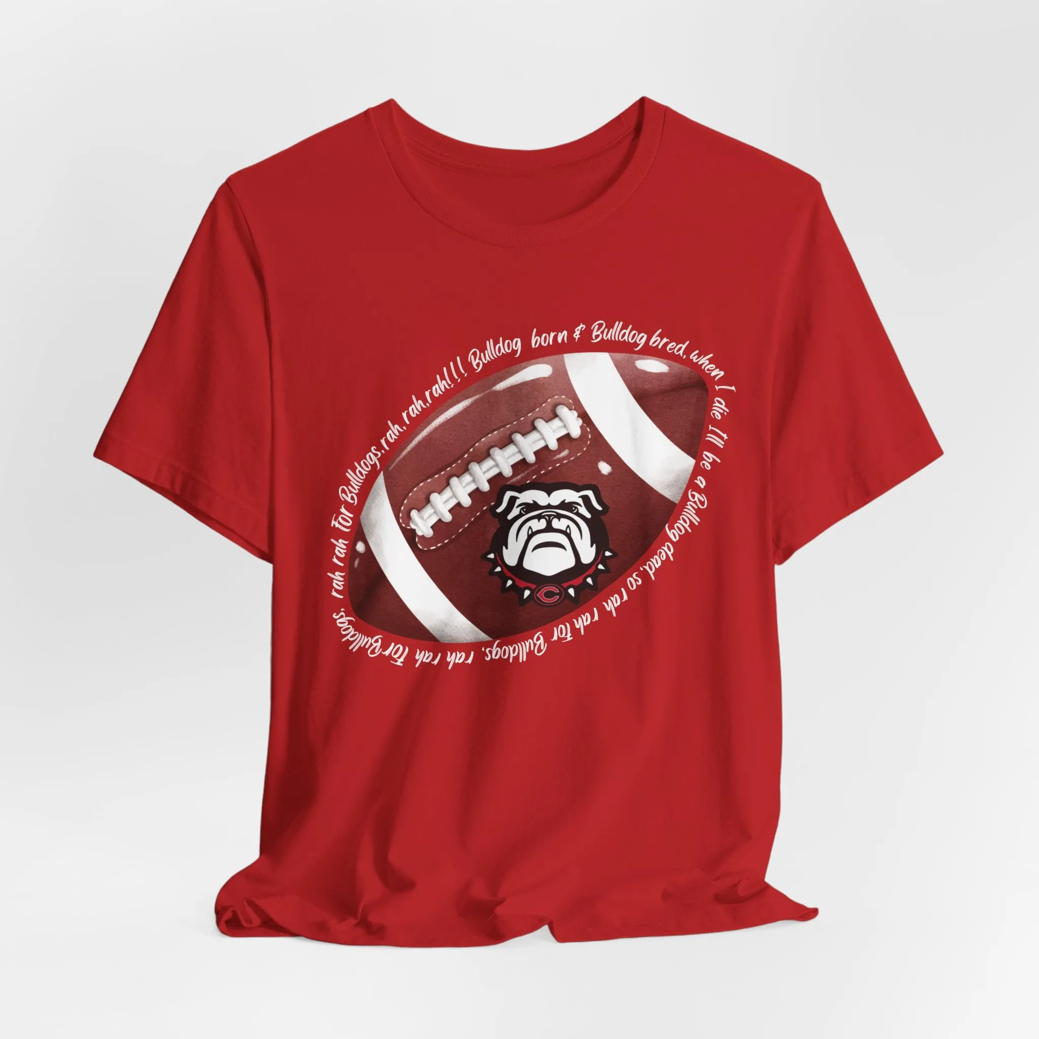 Cedartown Bulldog Born and Bred Football Unisex Jersey Short Sleeve Tee