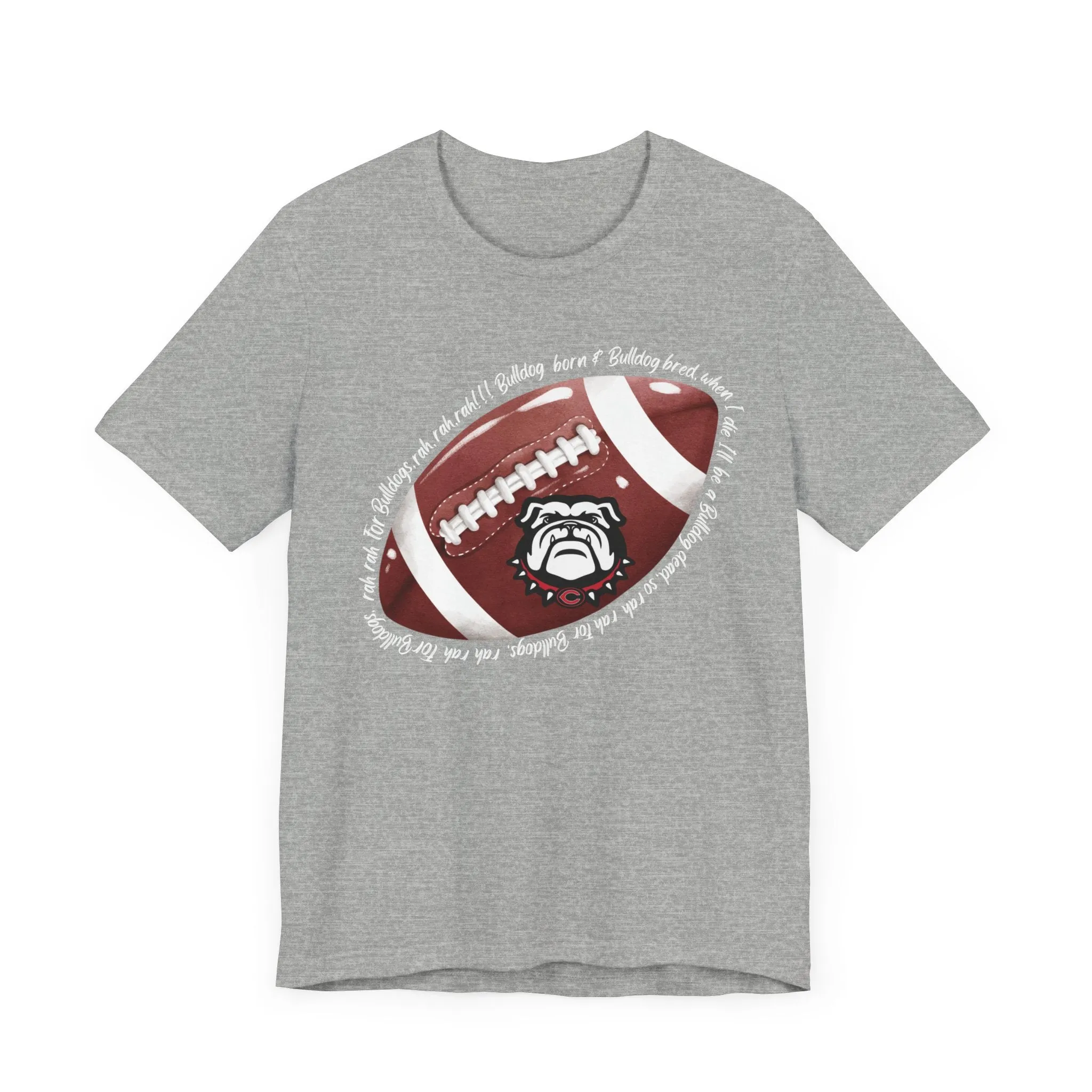 Cedartown Bulldog Born and Bred Football Unisex Jersey Short Sleeve Tee