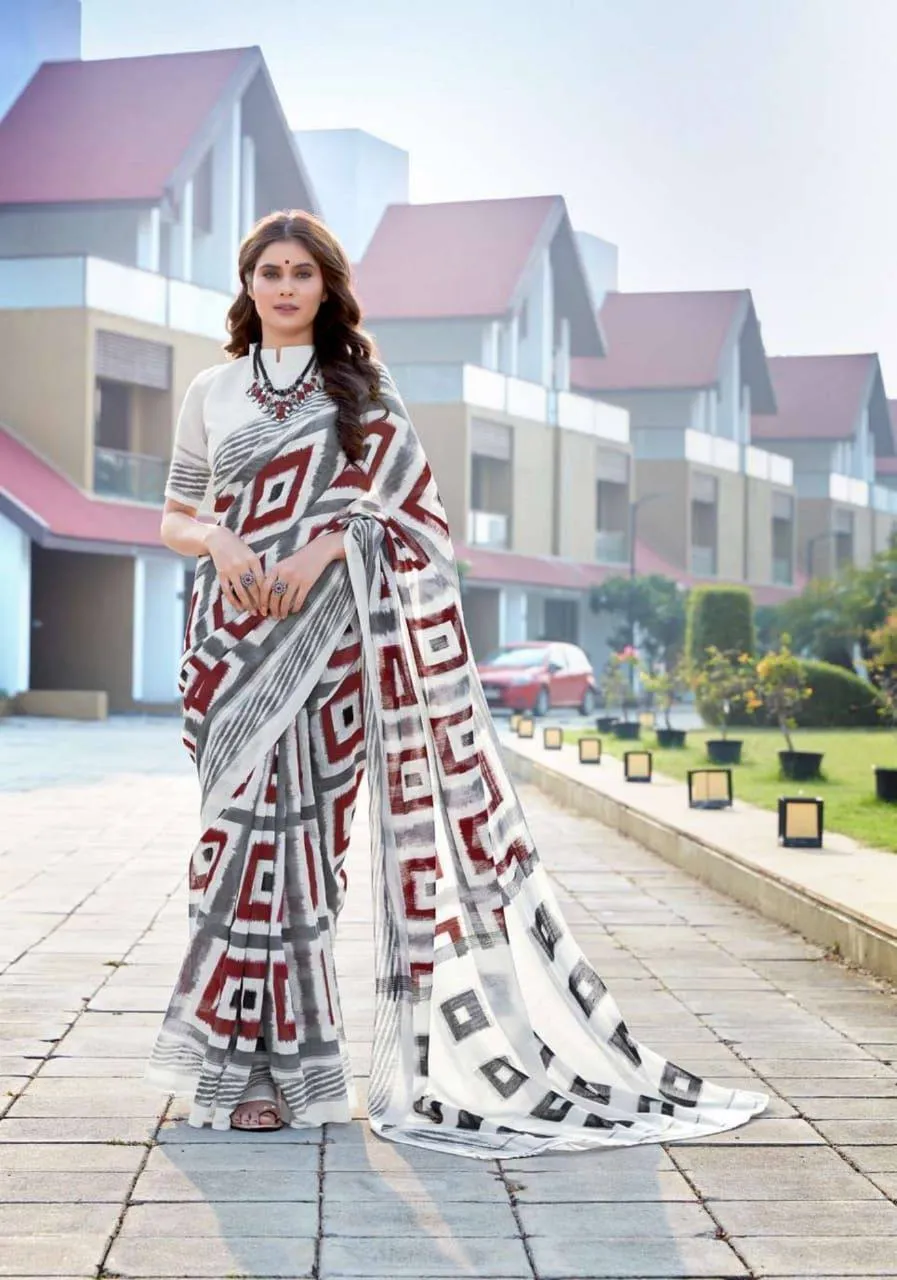 Charming Pure Cotton Jaipur Block Print Saree