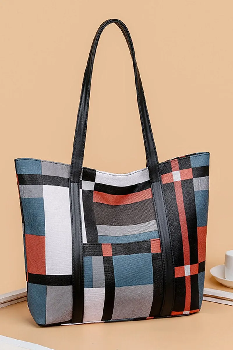 CROSS BORDER TRENDY PLAID TOTE BAG