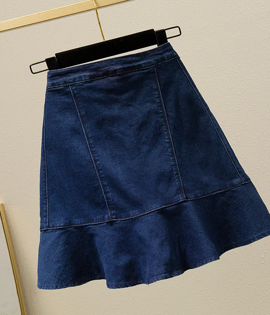 Cute A line denim skirt    S289