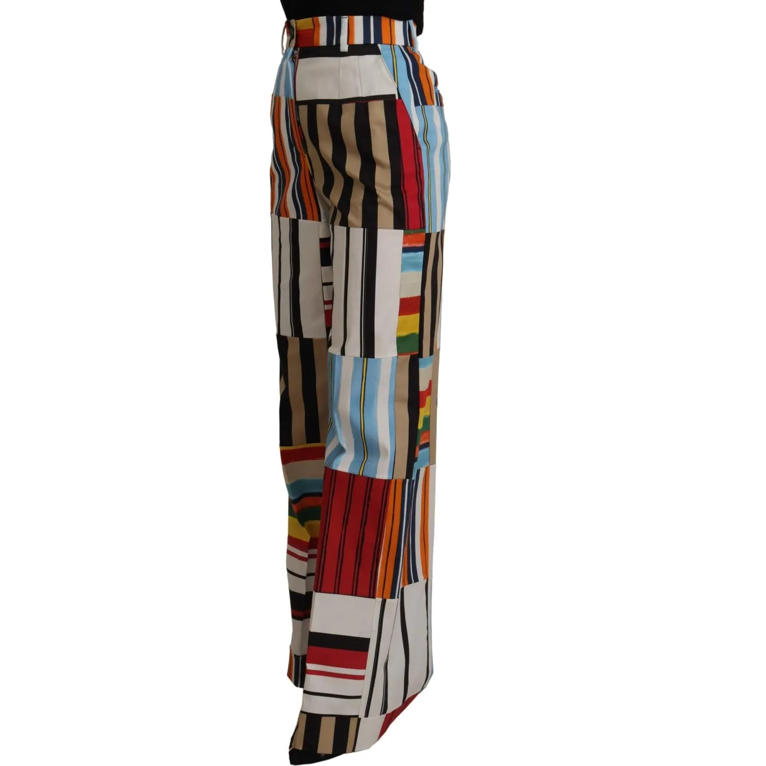 Dolce & Gabbana Elegant High Waist Striped Trousers