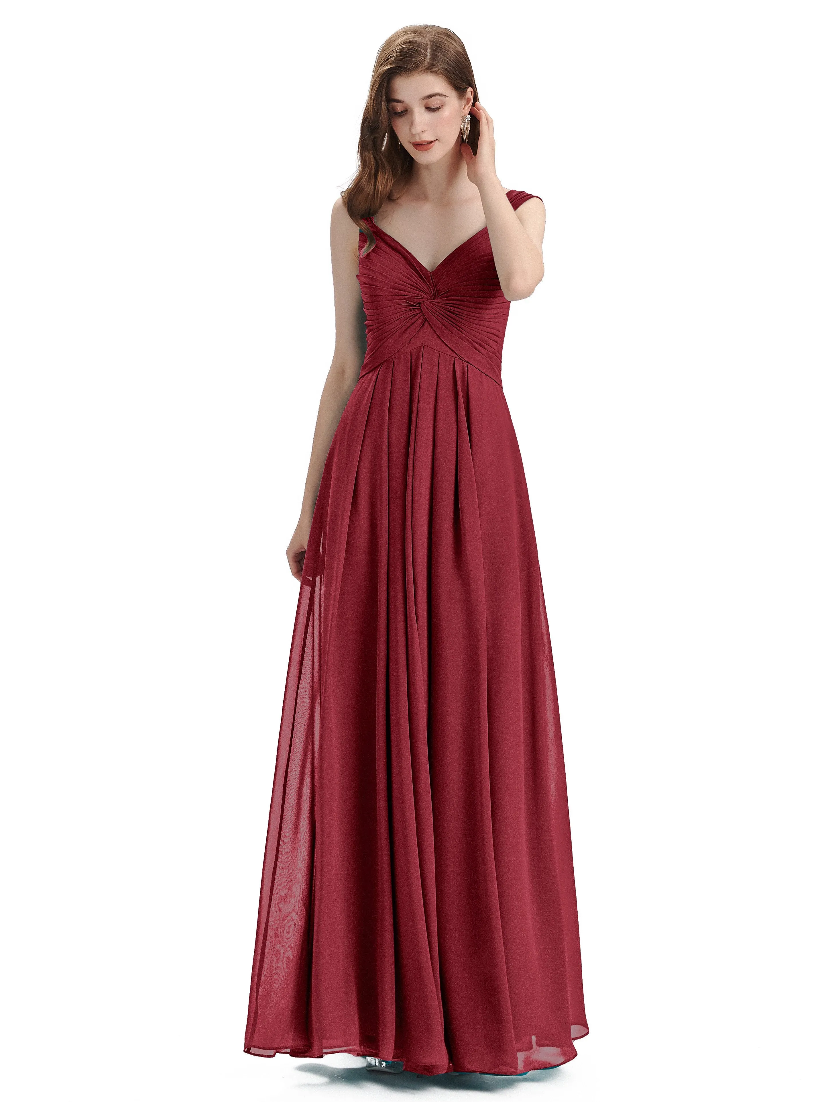 Elegant A-line Sleeveless Chiffon Bridesmaid Dresses