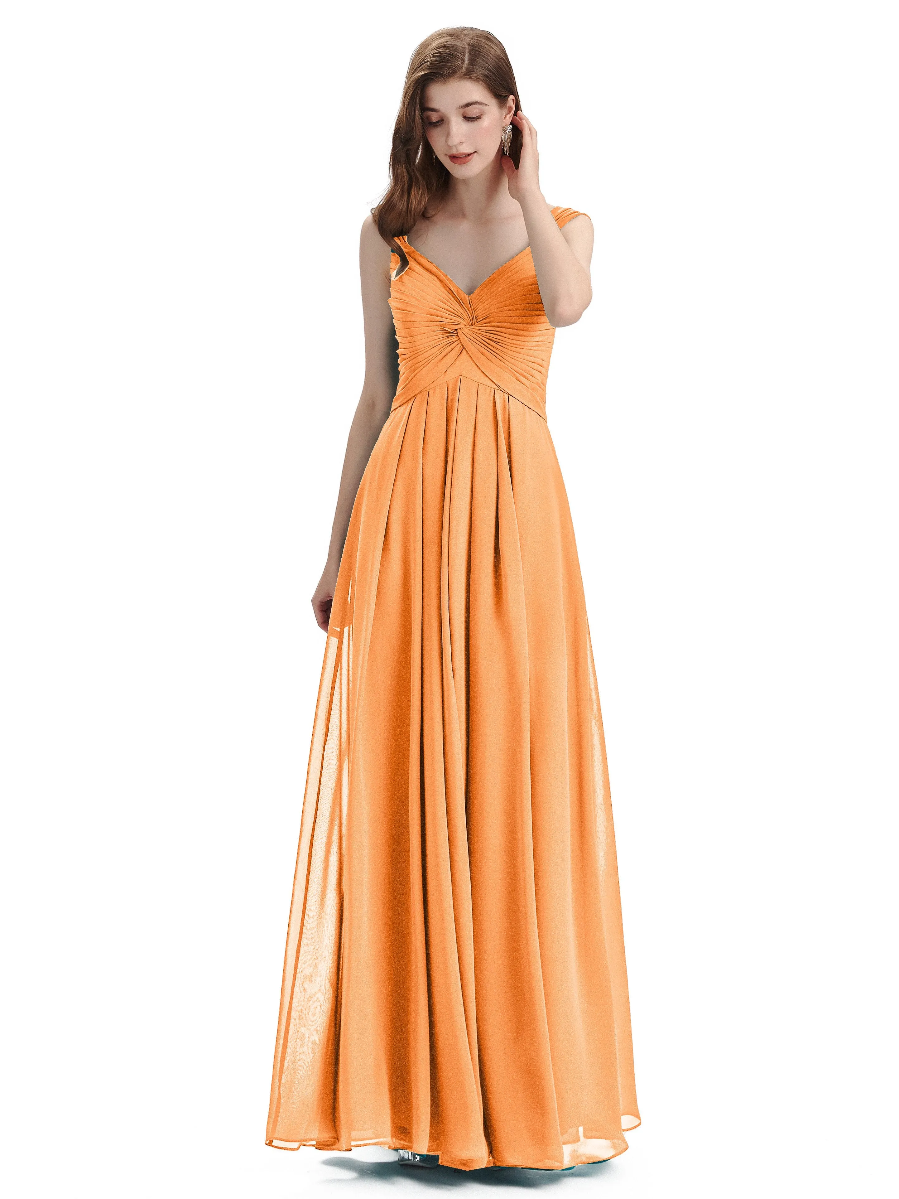 Elegant A-line Sleeveless Chiffon Bridesmaid Dresses