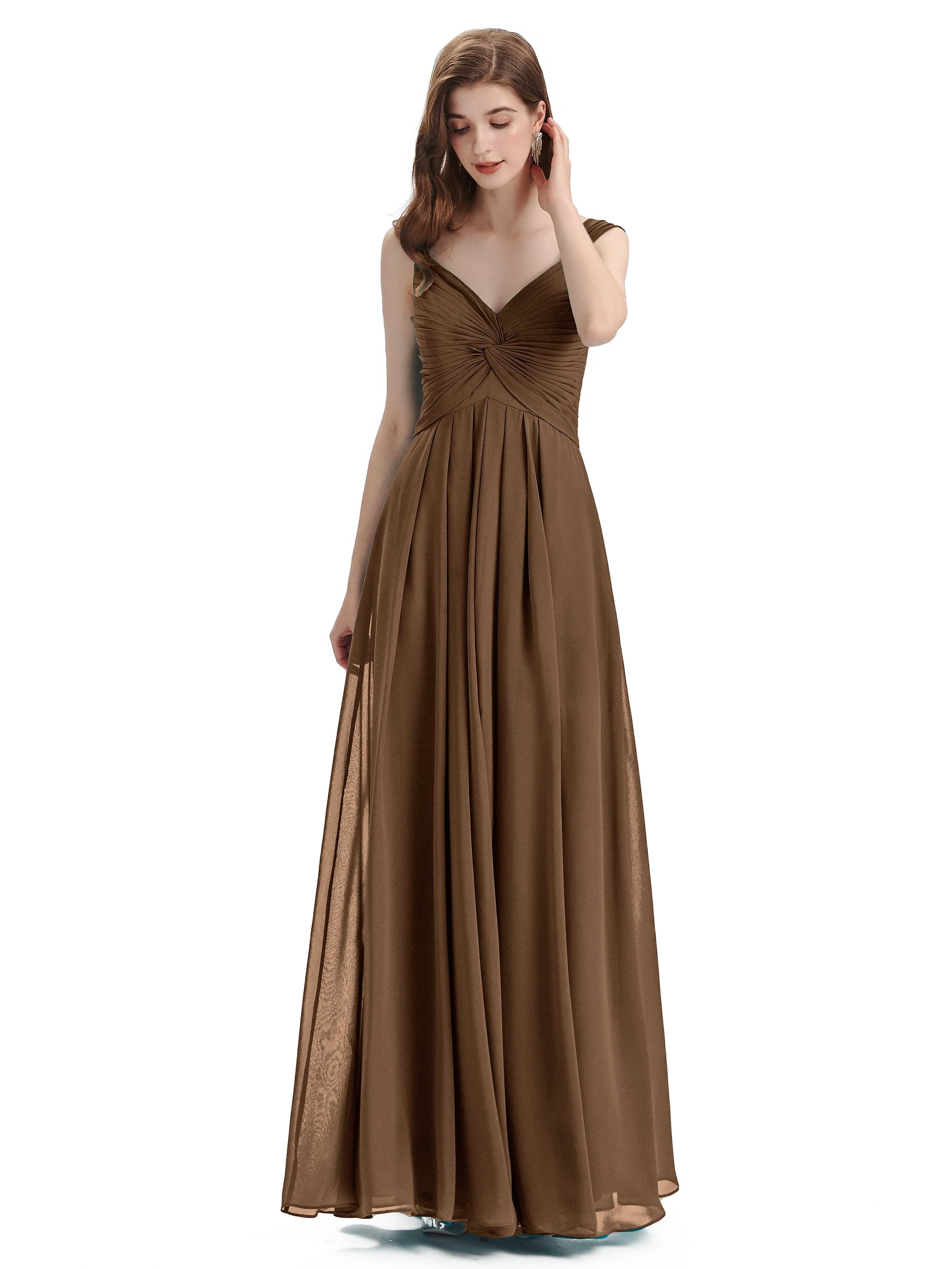 Elegant A-line Sleeveless Chiffon Bridesmaid Dresses