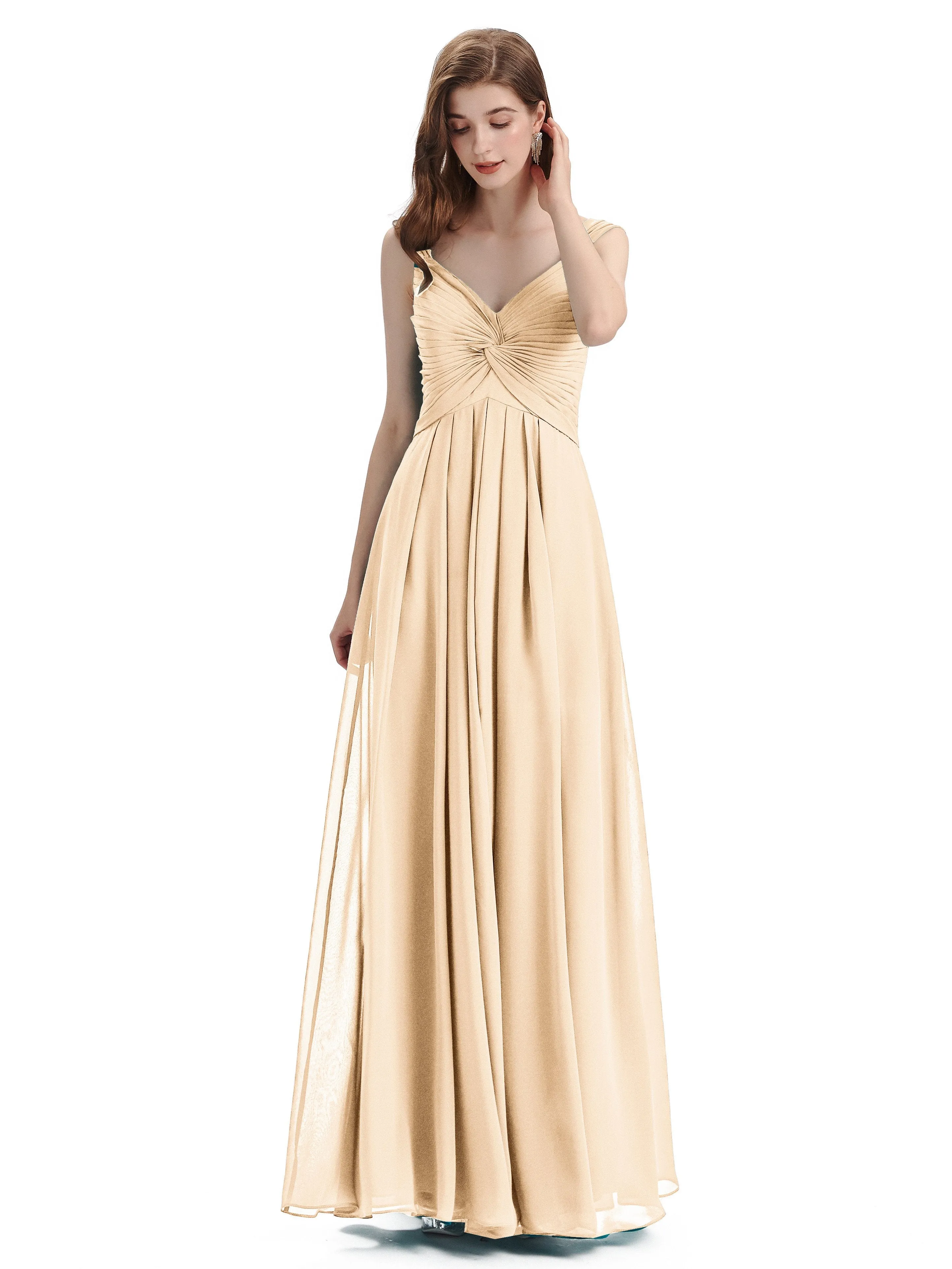 Elegant A-line Sleeveless Chiffon Bridesmaid Dresses