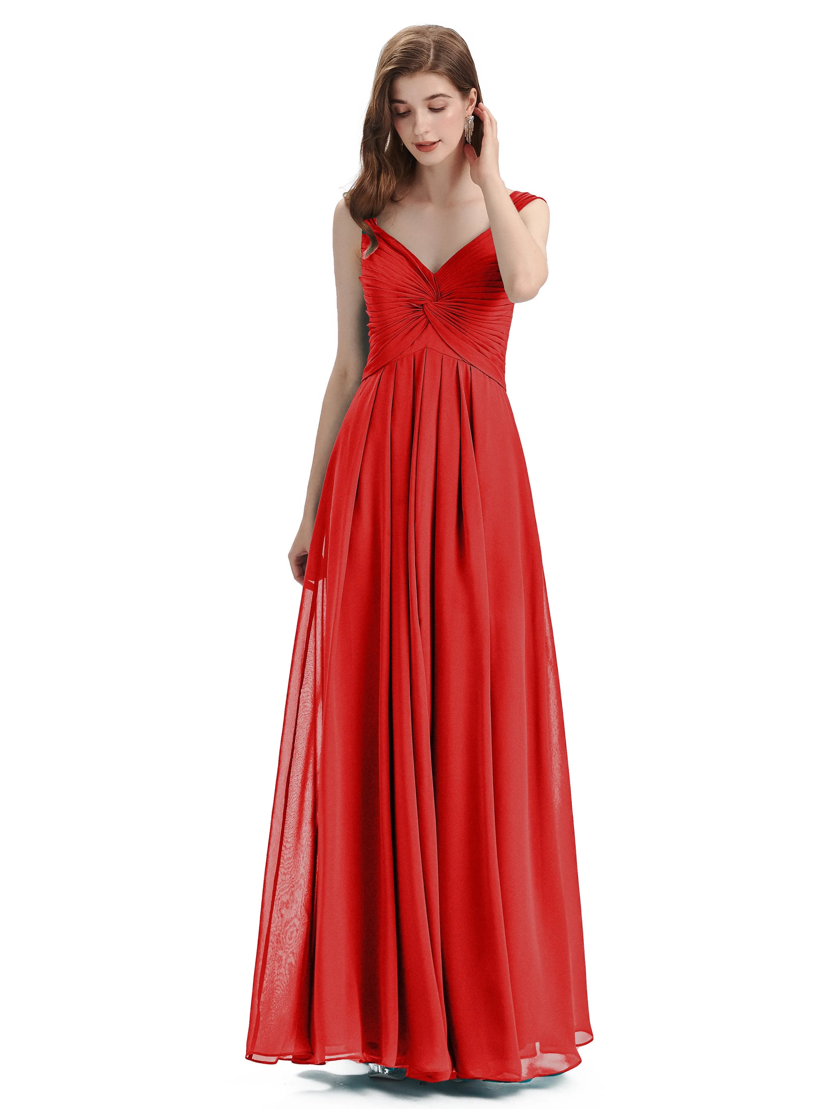 Elegant A-line Sleeveless Chiffon Bridesmaid Dresses