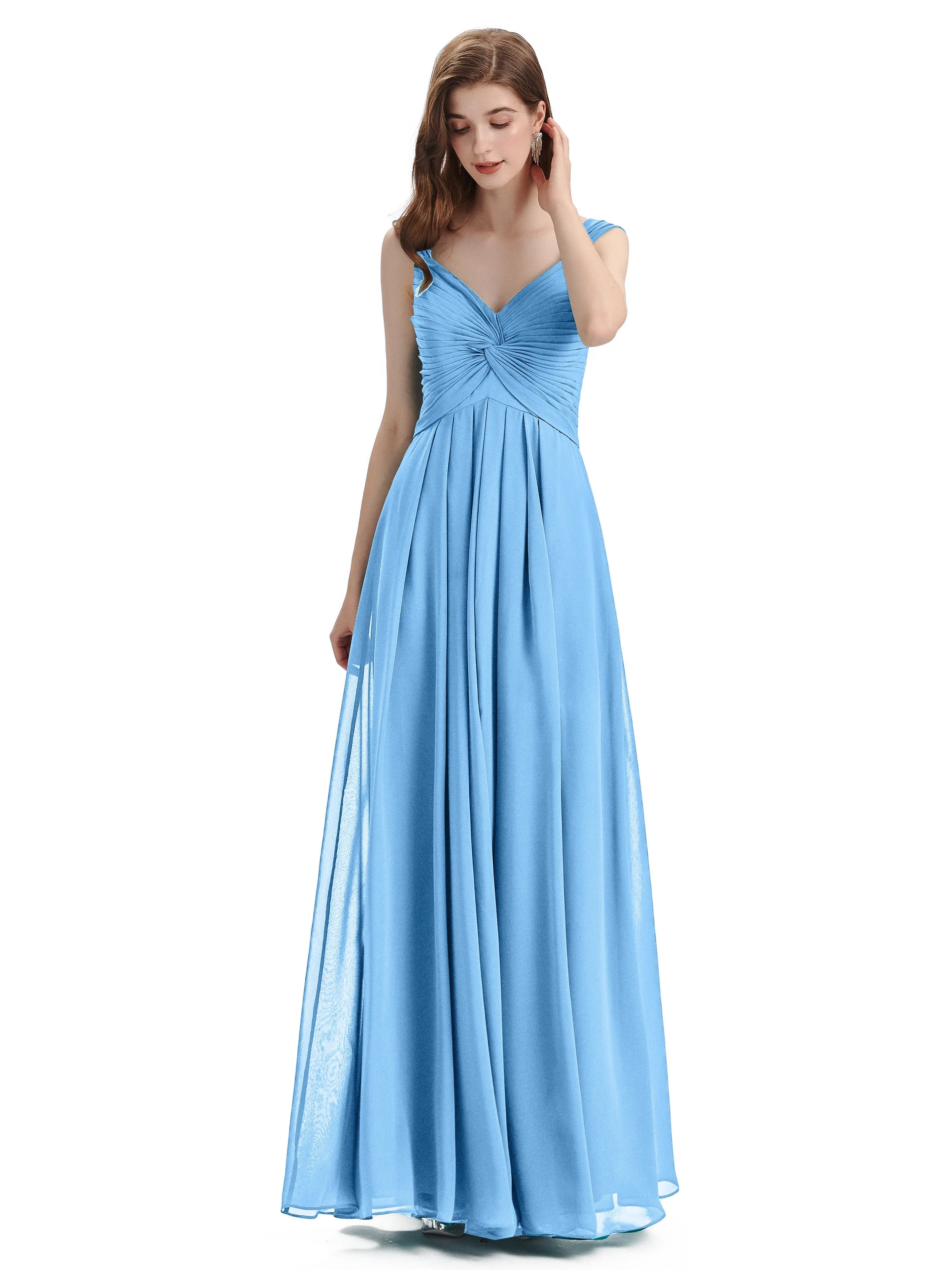 Elegant A-line Sleeveless Chiffon Bridesmaid Dresses