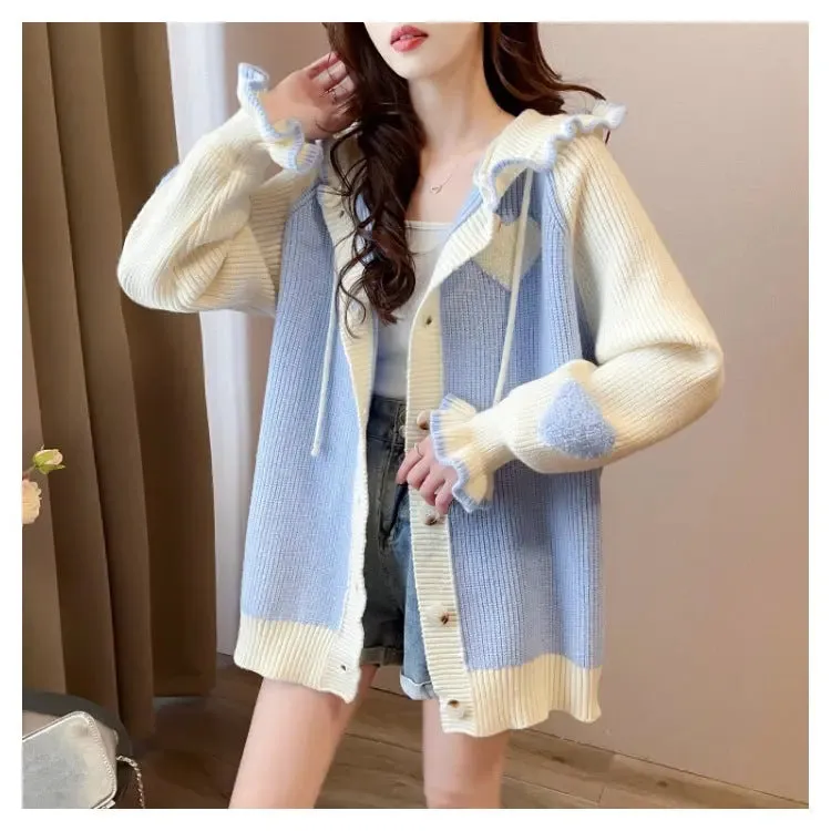 Fashion Flared Sleeves Knitted Cardigan For Women