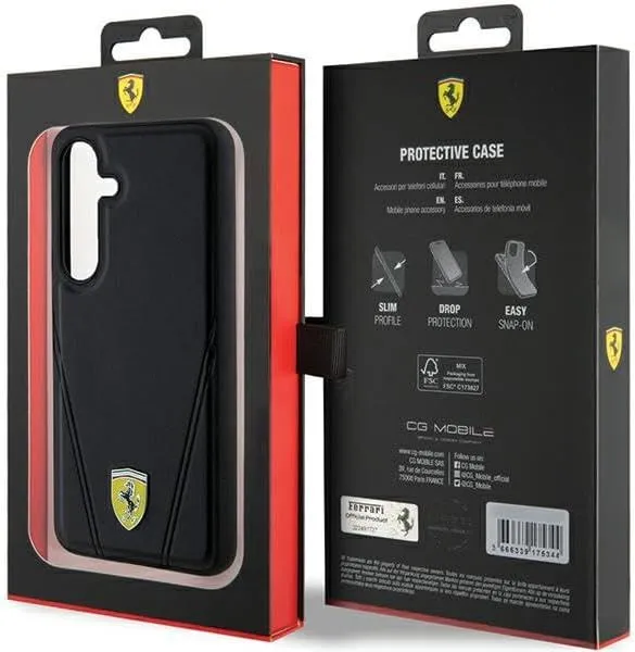 Ferrari Hot Stamp V Lines with MagSafe Hard Case for Samsung Galaxy S24 6.2" Black - FEHMS24SP3BAK