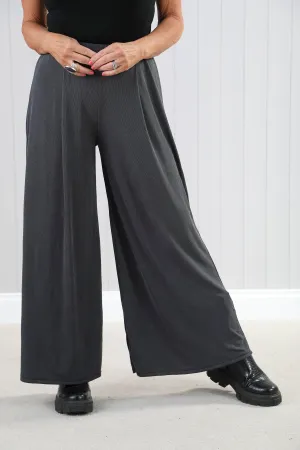 Goose Island 4571 Sorrento Plain Fine Ribbed Stretchy Wide Leg Trousers (4 Colours)