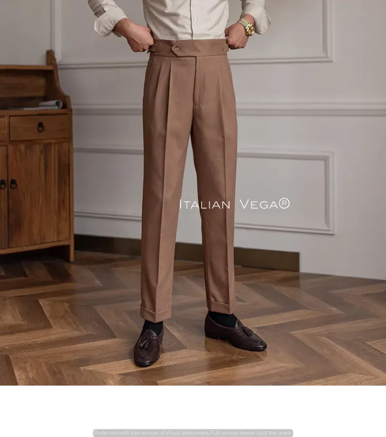 Italian Khakhi Signature Formal Gurkha Pants by ITALIAN VEGA®