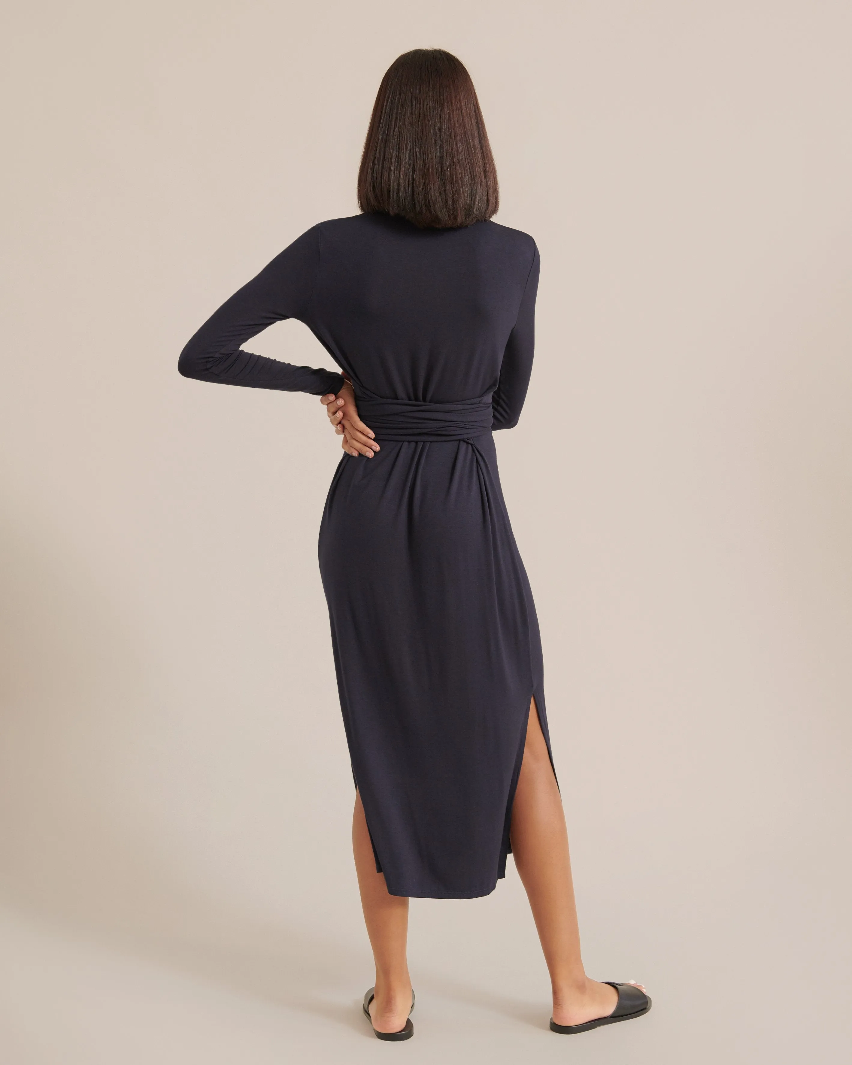 Kennedy Long-Sleeve Tie-Front Dress