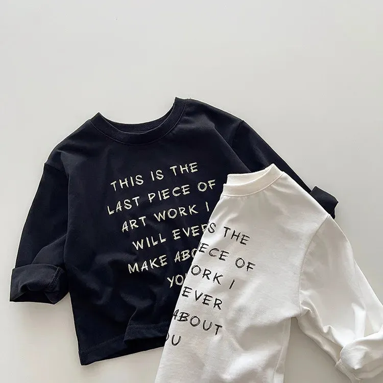 Letter Print Long-Sleeved Tee