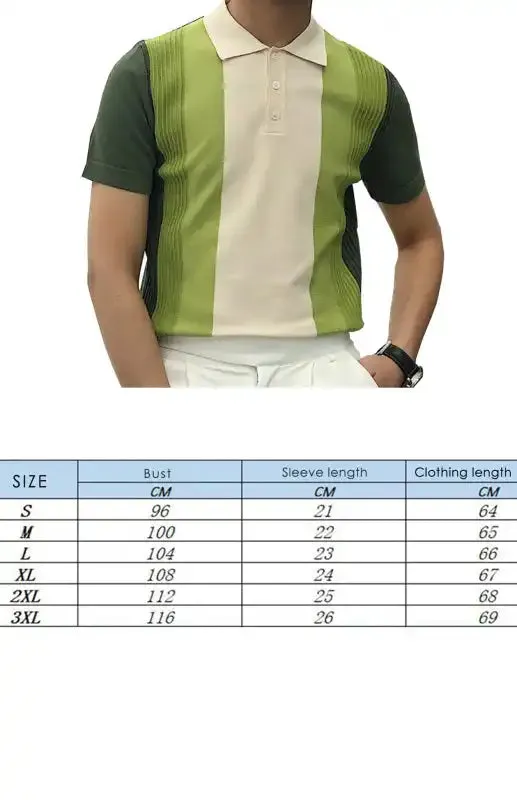 Men’S Lapel Short Sleeve Slim Polo Shirt T-Shirt