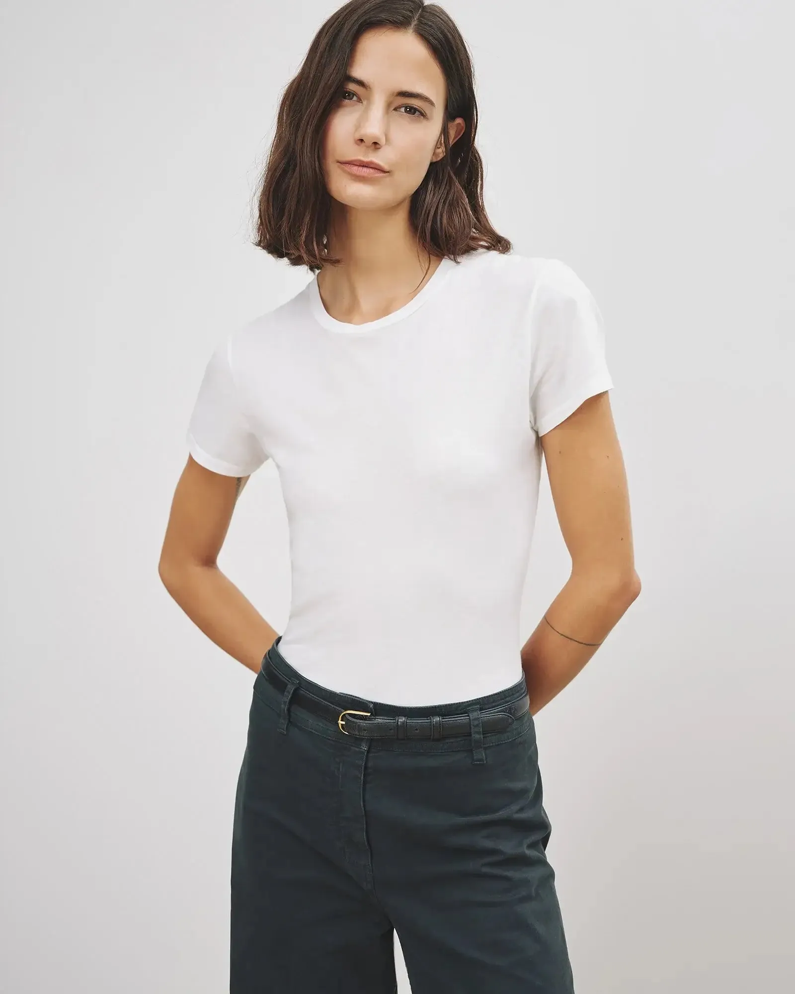 Nili Lotan - Lana Crew neck Tee in White