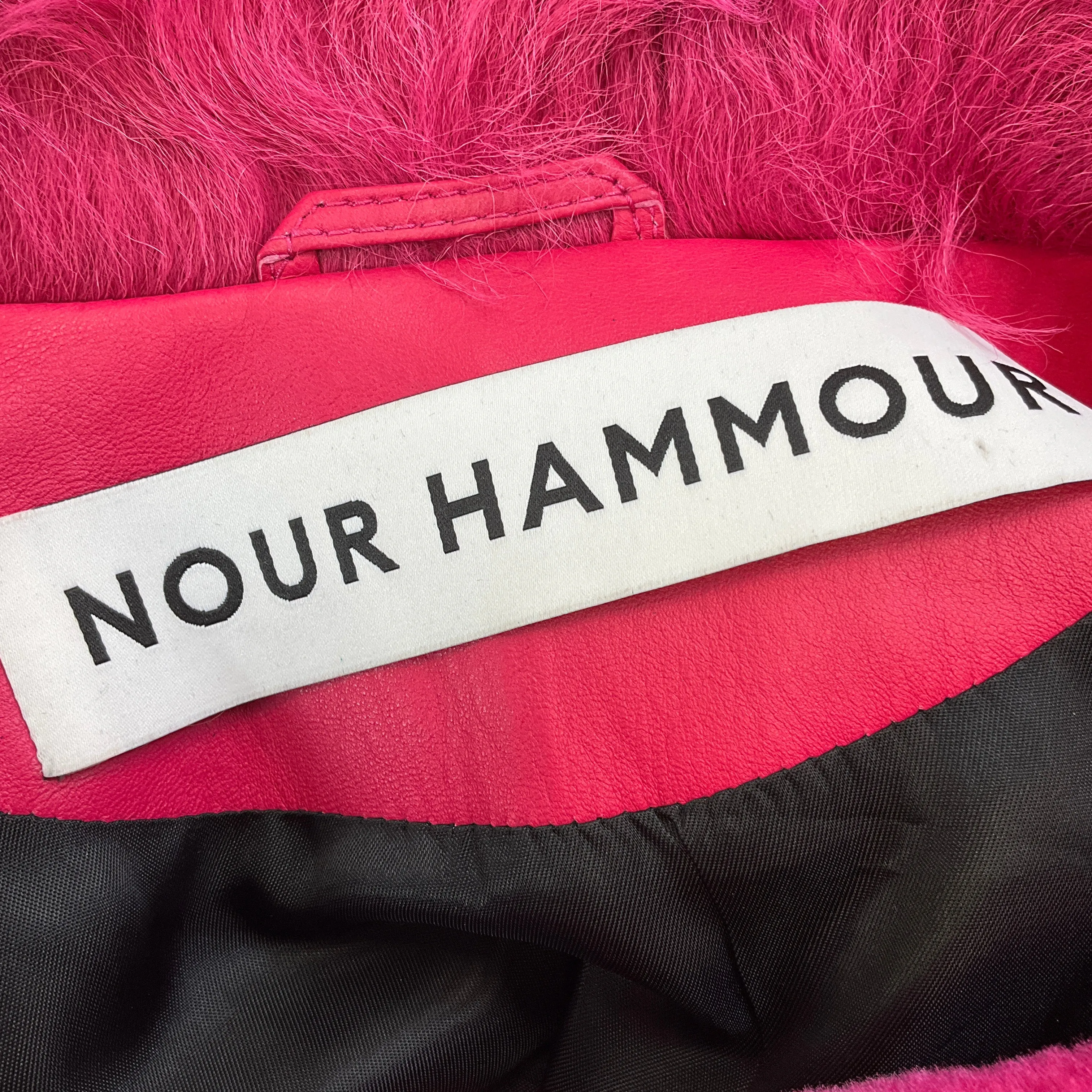 Nour Hammour Hot Pink Shearling Jacket