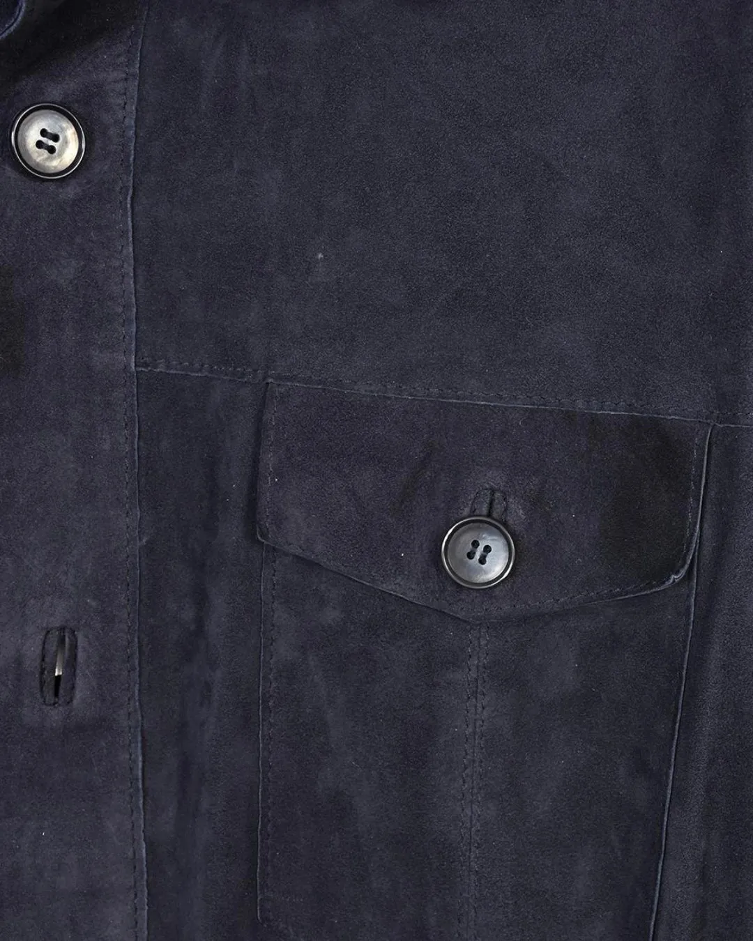 Overshirt Suede Leather - Navy