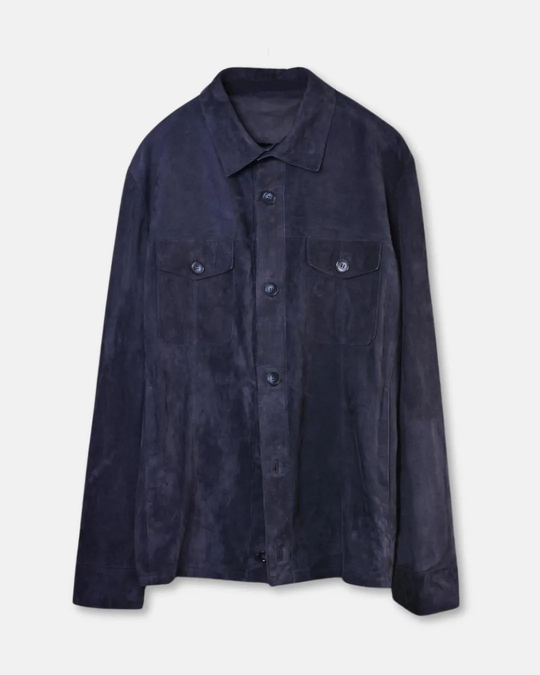 Overshirt Suede Leather - Navy