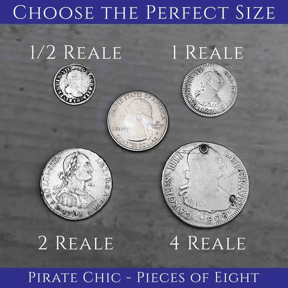 Pirate Chic Silver 4 Reale Spanish Portrait Dollar Dated 1798 - the Legendary "Piece of Eight" Pendant | Artifact #8884