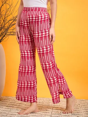 Red And White Checked Lounge Pants