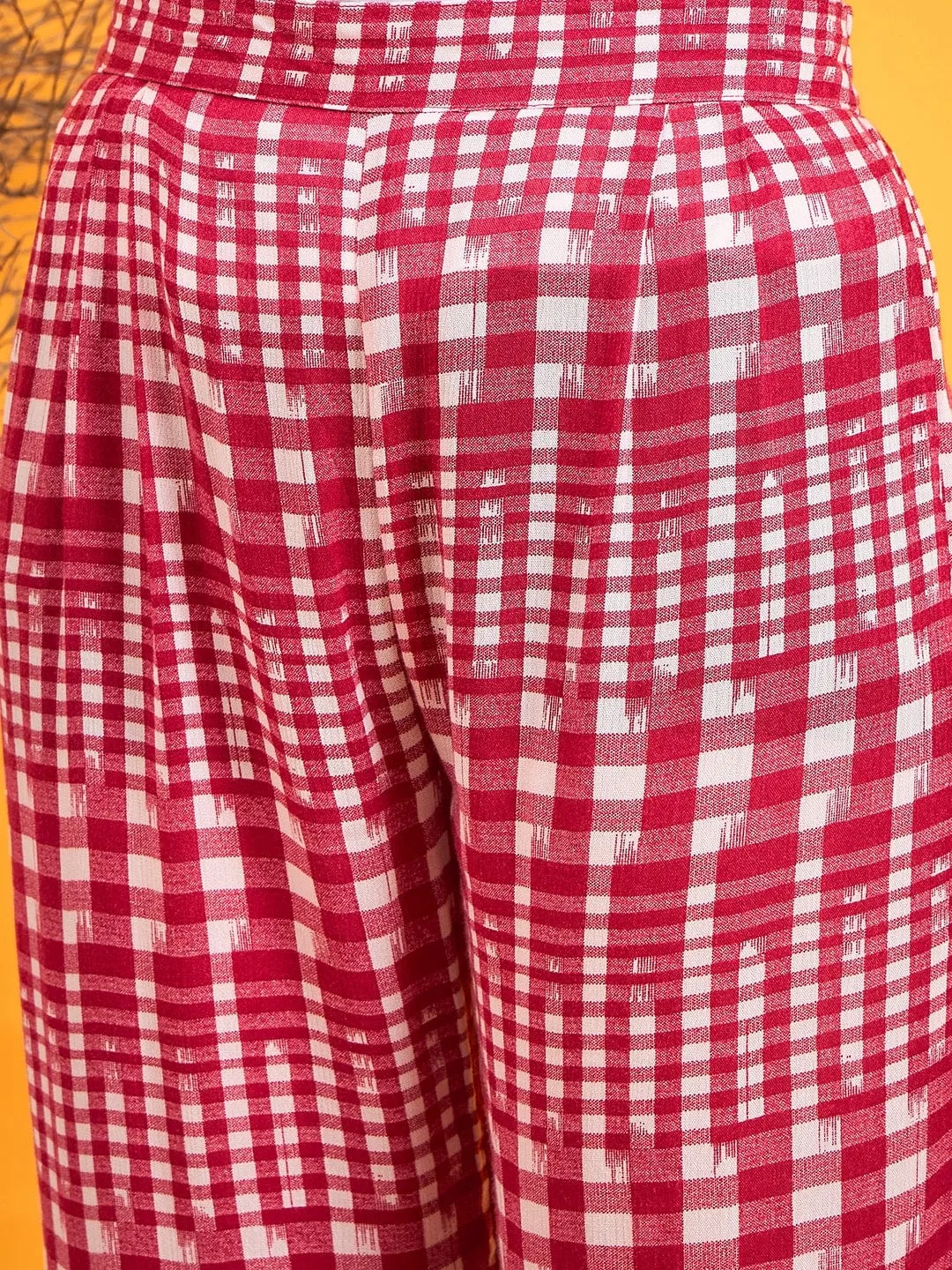 Red And White Checked Lounge Pants